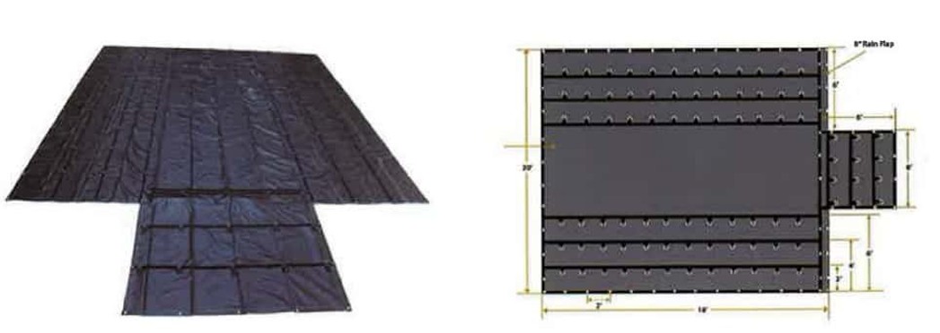 20' X18' Flatbed Truck Tarp With 6' Drop & Flap