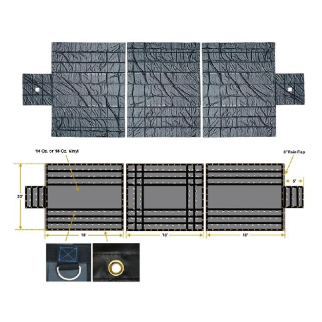 Heavy Duty 3 Piece Lumber Tarp Set